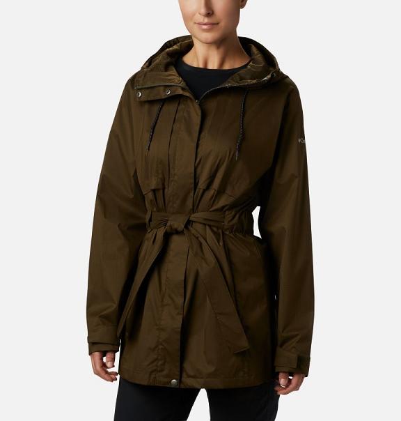 Columbia Pardon My Trench Rain Jacket Olive Green For Women's NZ76498 New Zealand